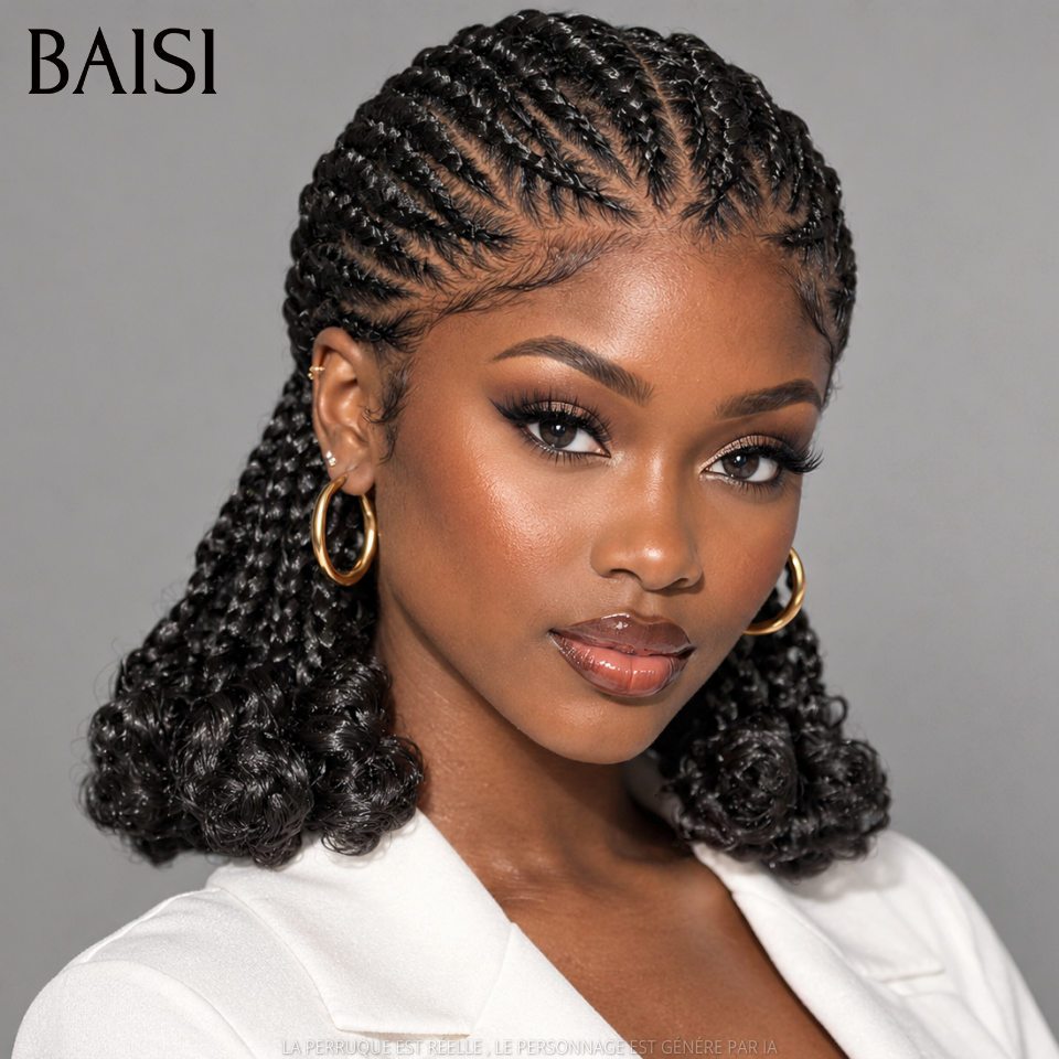 BAISI Full Lace Perruque Coiffée Superbe Natte Toute Faite 169€ Elégante et Charmante en 100% Identique en 100% Cheveux humains