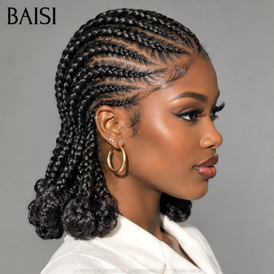 BAISI Full Lace Perruque Coiffée Superbe Natte Toute Faite 169€ Elégante et Charmante en 100% Identique en 100% Cheveux humains