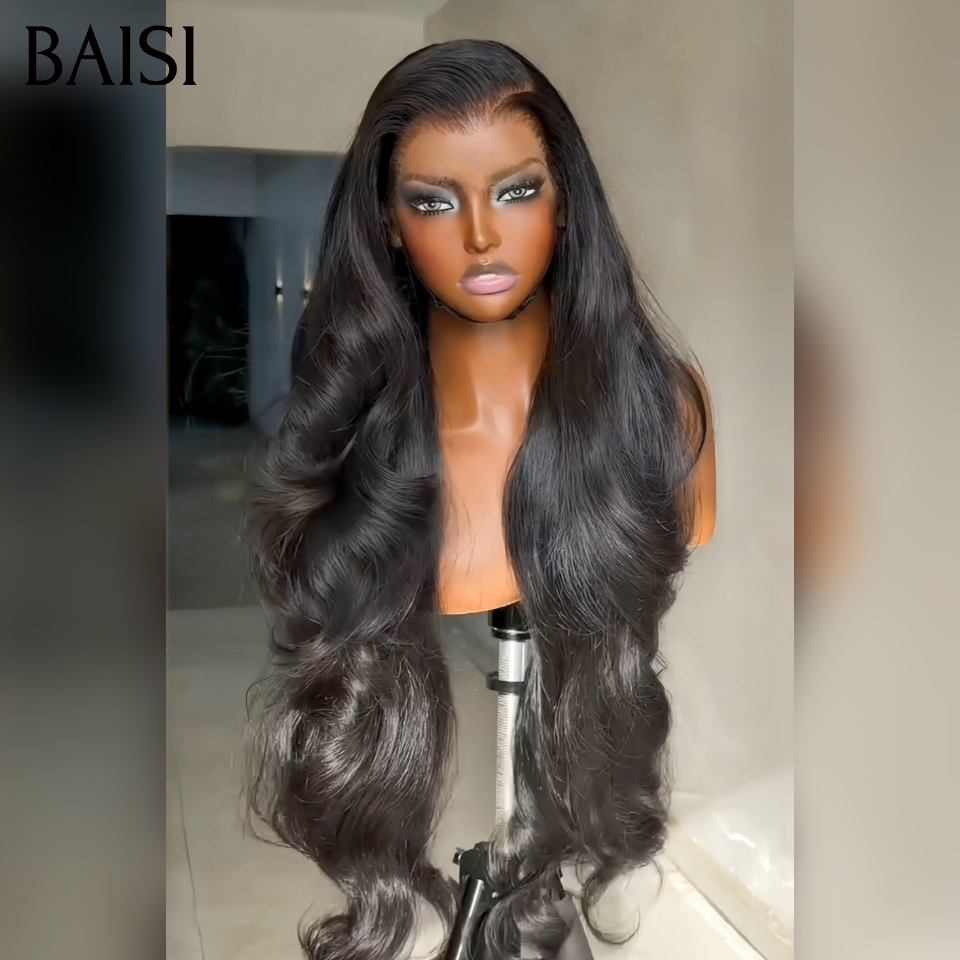BAISI  2 Perruques pour revendre 200€ 13X4 Body wave et Lisse 22 et 24 pouces couleur NOIR 200% densité en 100% vrais cheveux humains