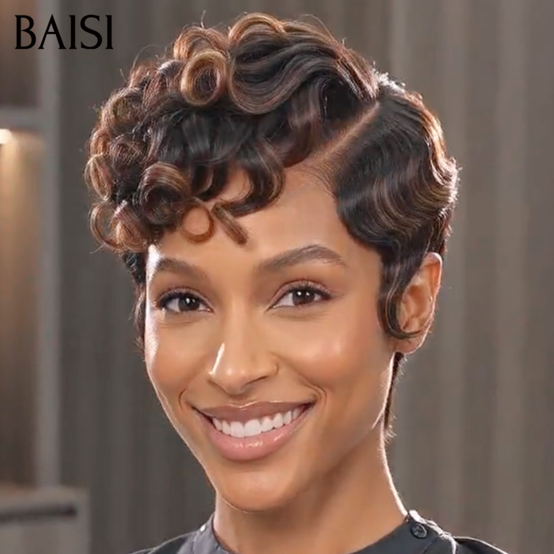 BAISI 13x4 lace pixie Chioma 86€ en couleur Marron Très Bonne Qualité en 100% Cheveux Humains