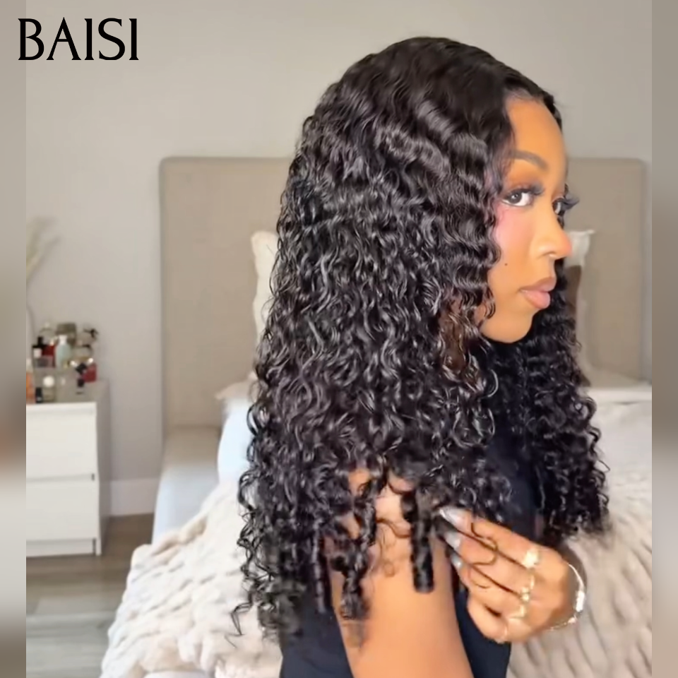BAISI Perruque Bandeau Frisée Curly 16Pouces 169€ Sans Colle Sans Lace Pratique au Quotidien En 100% Cheveux Humains