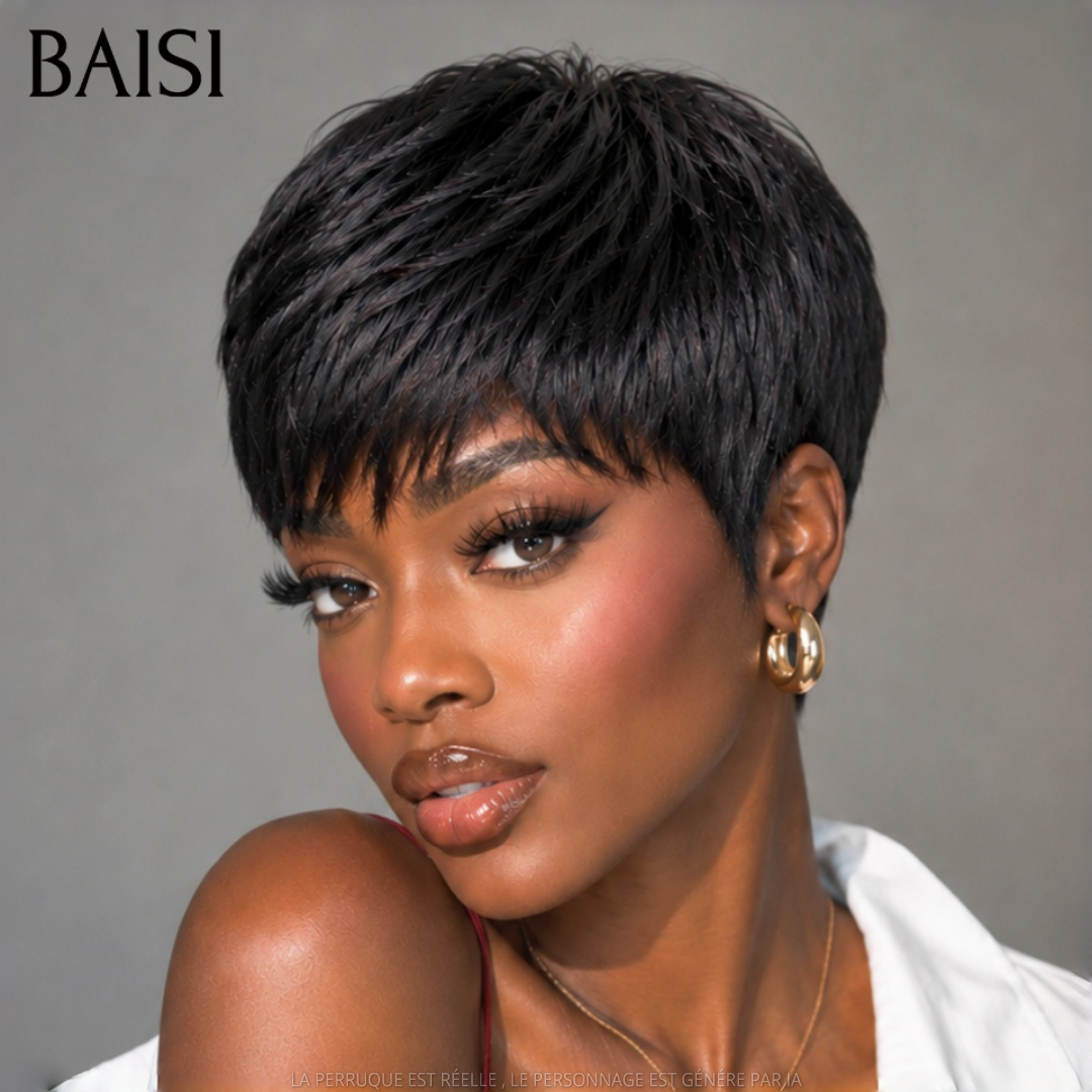 BAISI Grande Promo petite coupe en couleur #4#30 ou noir sans colle sans lace 100% fabriqué à la machine En 100% Cheveux Humains #026