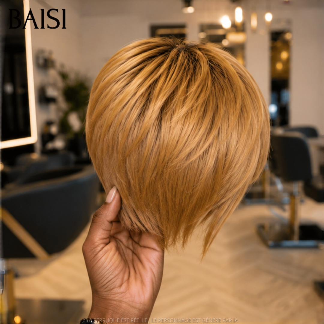 BAISI Grande Promo petite coupe en couleur #4#30 ou noir sans colle sans lace 100% fabriqué à la machine En 100% Cheveux Humains #026