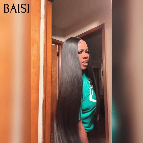 BAISI PROMO BLACK FRIDAY lace frontal 13x4 Perruque 24 Pouces Lisse NOIR ou Body wave 22 Pouces Marron en 100% Cheveux Humains