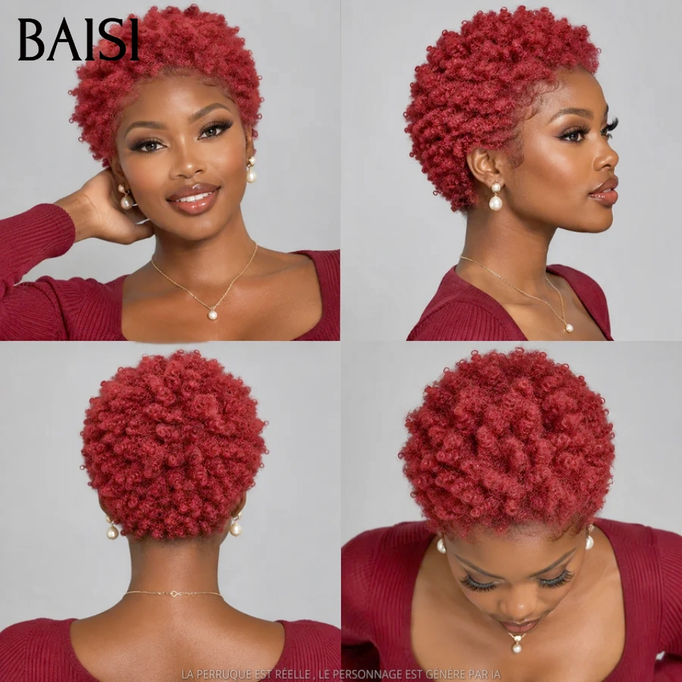 BAISI venda flash Compre 1 por 79€ e receba 2 Liso com franja 8 polegadas e pixie finger wave em 100% cabelo humano verdadeiro código:MP50