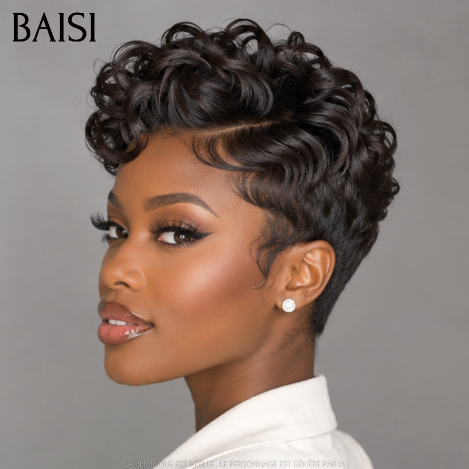 BAISI promotion 58€ Perruque Chioma NOIR 13x4 lace frontal en France en 100% Cheveux Humains