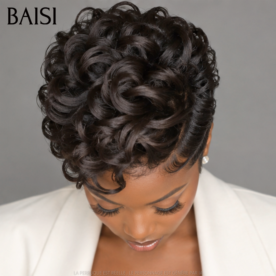 BAISI promotion 58€ Perruque Chioma NOIR 13x4 lace frontal en France en 100% Cheveux Humains