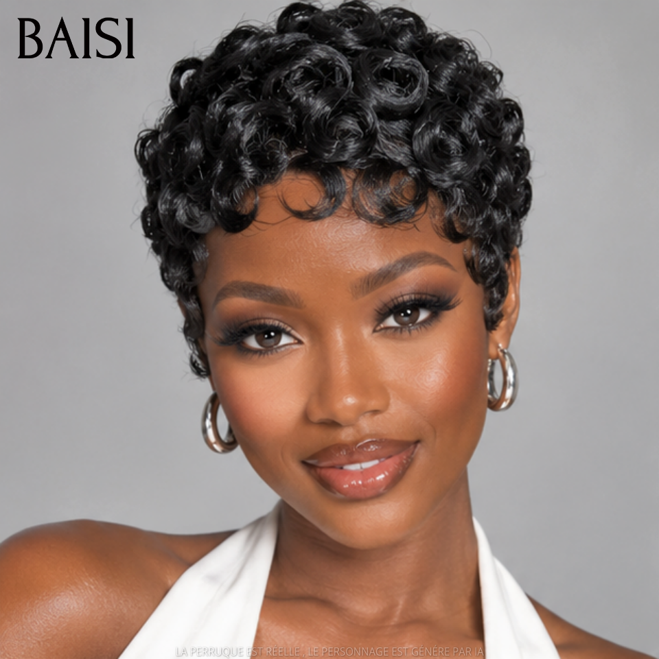BAISI Perruque Chioma pour Nouvel An 50€ NOIR sans Colle ou avec 13x4 lace frontal 60€ en 100% Cheveux Humains