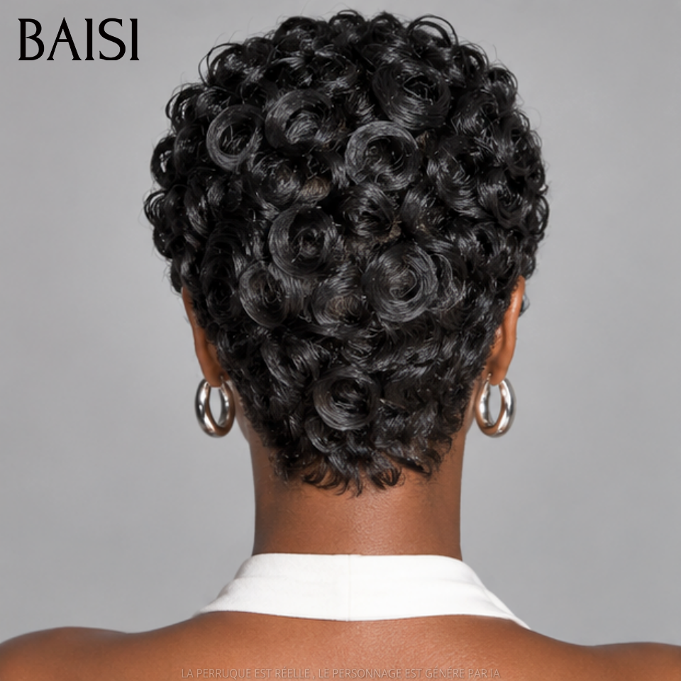 BAISI Perruque Chioma pour Nouvel An 50€ NOIR sans Colle ou avec 13x4 lace frontal 60€ en 100% Cheveux Humains