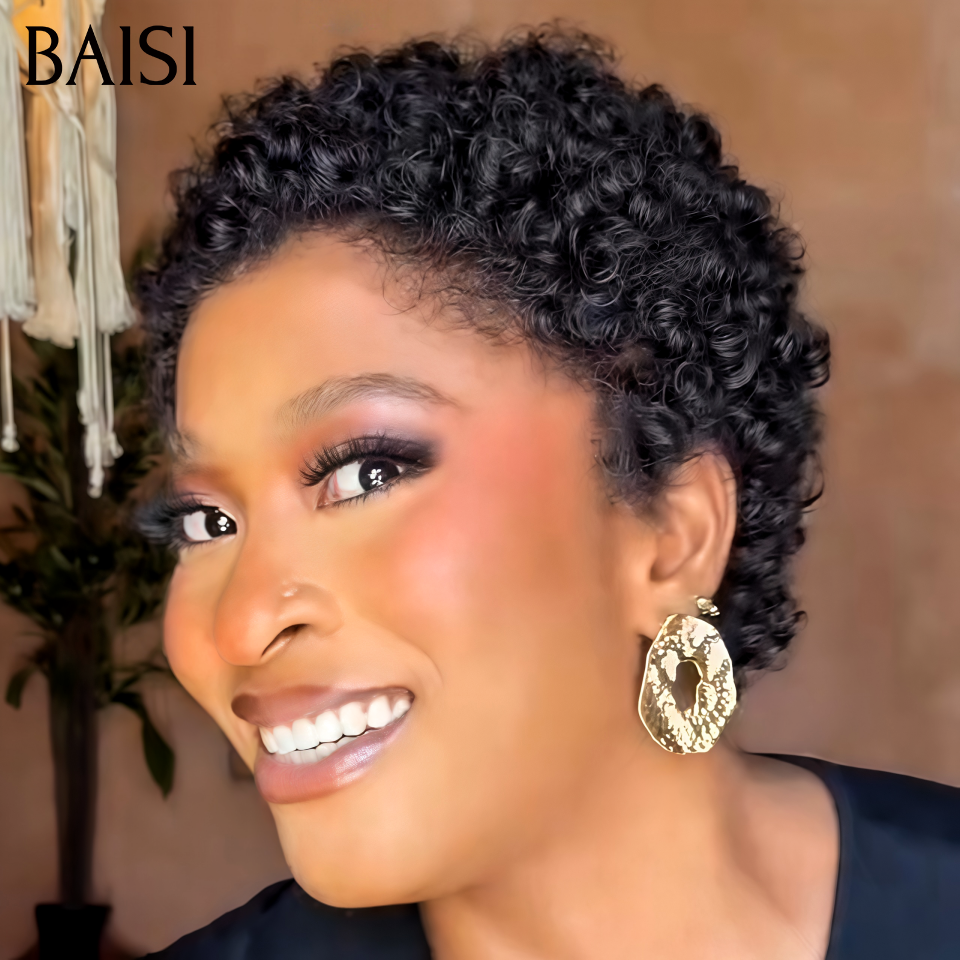 BAISI pixie 6 perruques différentes modèles à partir de 40€ Prix Très abordables Stocks Limités  Profitez 100% Cheveux Humains fabriqué à la machine