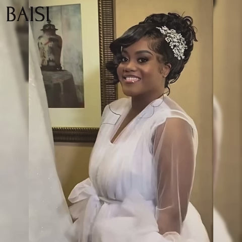BAISI Coiffure de luxe Elizabeth Perruques Mariage Prête à porter chignon et personalisation comme sur la vidéo 100% identique avec lace frontale événement spécial
