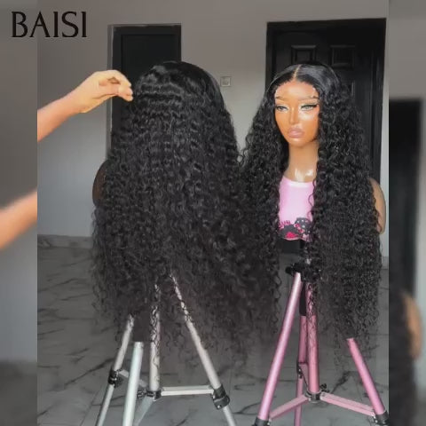 BAISI Achetez 2 perruques minimum au prix d'usine fournisseur 13X4 frontal perruque trop longue Deep wave en 100% cheveux humains