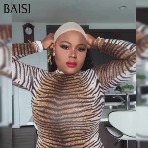 BAISI lace frontale perruque 14 Pouces curl wave avec coiffure tressée natte 89€ 100% cheveux humains