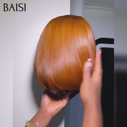 BAISI perruque Bob lisse Avec Frange en couleur orange de Luxe BLACK FRIDAY Bas Prix 79€ SDD bone straight Moitié Prix en 100% Vietnam Hair