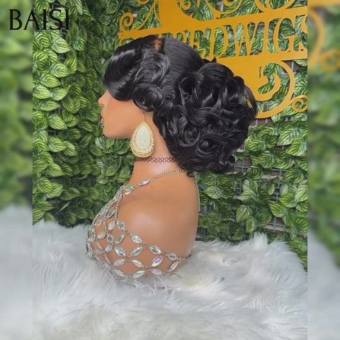 BAISI Coiffure de luxe Faithe Perruques Mariage Prête à porter chignon et personalisation comme sur la vidéo 100% identique avec lace frontale événement spécial