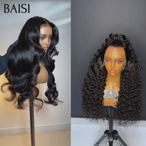 BAISI vente flash 2 Perruques 199€ pour revendre 22 Pouces 13x4 lace curly wave et 4x4 lace closure Body wave en 100% vrais cheveux humains