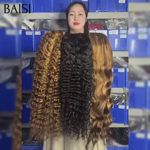BAISI PROMO Ventes En Gros 3 Perruques 300€ 13X4 lace frontal deep wave mixte 30 pouces et deep wave 26 pouces noir et body wave mixte miel 30 pouces en 100% cheveux humains