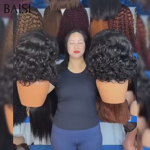 BAISI Flash Offer 68€ avec Lace frontal 13x4 Perruque 14 pouce NOIR Body wave 100% Cheveux Humains