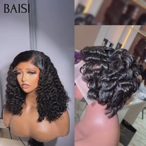 BAISI vente flash 2 Perruques 138€ 4x4 lace curly wave et 13x4 pixie finger wave ou 3 perruques en 100% vrais cheveux humains 280 euro