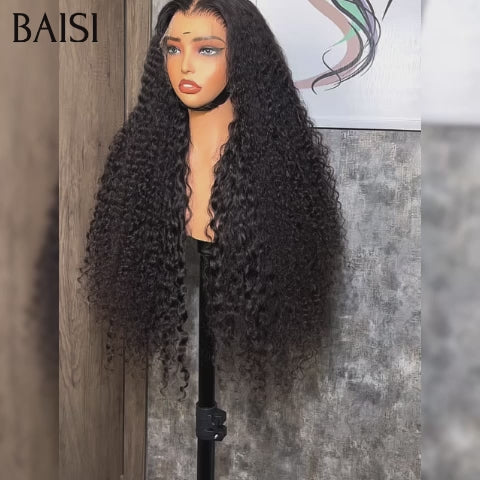 BAISI Achetez 2 perruques minimum au prix d'usine fournisseur 13X4 frontal perruque trop longue curly wave 30 pouce 195€ en 100% cheveux humains