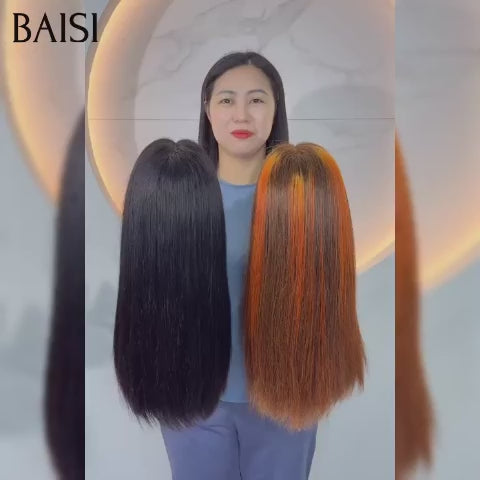 BAISI PROMO 2 perruques 229€ 2X6 lace closure en couleur Mixte orange et NOIR de luxe SDD BONE Straight Lisse Bob Haute Qualité en 100% Vietnam Hair