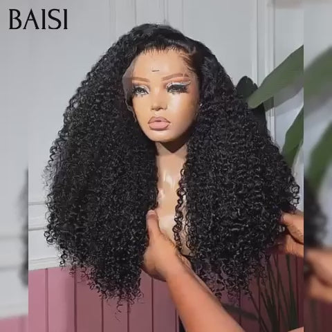 BAISI 13x4 Lace Frontal Perruque Afro Curl 20 pouce 199€ Vietnam Hair 300% densité en 100% Vrais Cheveux Humains