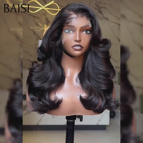 BAISI 4X4 Closure Perruque Naturelle Body Wave 200% Densité 18 pouces 95€ en 100% Cheveux humains