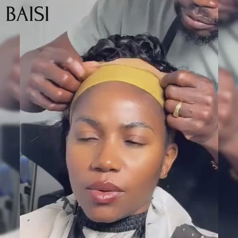 BAISI  Perruque chioma pixie finger wave avec frontal 58€ ou Afro curly Wave avec Frange  12 Pouces en Couleur noir 88 euro sans colle En 100% Vrais Cheveux Humais  Code : BS120