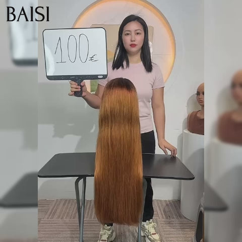 BAISI promo 2 perruques 100€ 8 Pouces 13X4 lace frontal Perruque Bob Lisse en couleur Marron en 100% Cheveux Humains