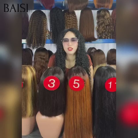 BAISI Grande PROMO 6 perruques 440€ lisse bob en 6 couleurs  en 100% vrais cheveux humains