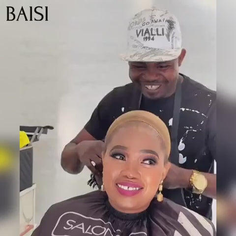 BAISI  Perruque Chioma pixie lace Frontale finger wave NOIR Moitié Prix Prêt à porter 58€ en 100% Raw Hair Lace déjà couper