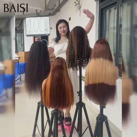 BAISI Offre spéciale Maintenant 4 Perruques 330€ 4 styles de perruques différents lisse et deep wave en 100% vrais cheveux humains