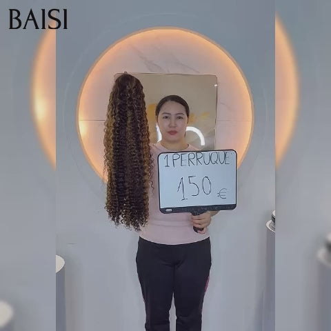 BAISI Perruque pour revendre 13x4 lace frontal deep wave en couleur marron mixte miel 22 Pouces 150€ en 100% Cheveux Humains