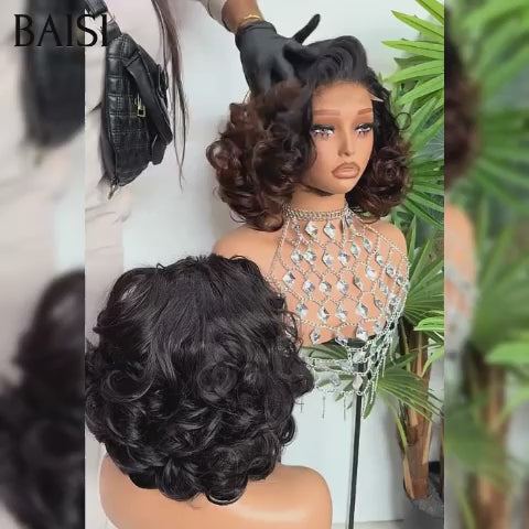 BAISI Achetez 2 perruques minimum au prix d'usine fournisseur 5x5 Lace closure Perruque Egg curl en couleur Marron ou NOIR En 100% Cheveux Humains (Pas Besoins De Code)