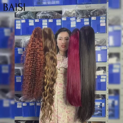 BAISI Offre spéciale 4 perruques 298€ 4 styles de perruques différents et Différentes couleurs en 100% vrais cheveux humains