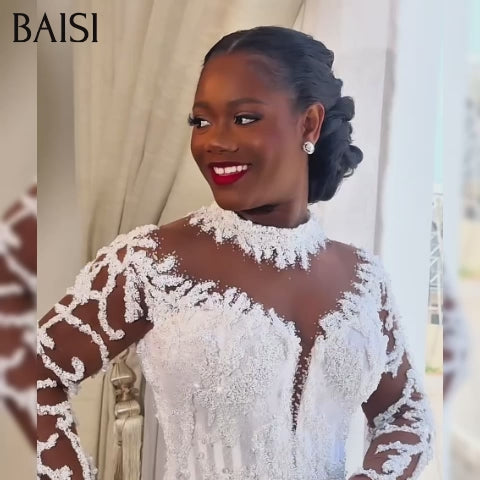 BAISI Coiffure de luxe Darlene Perruques Mariage noir Prête à porter chignon et personalisation comme sur la vidéo 100% identique avec lace frontale événement spécial