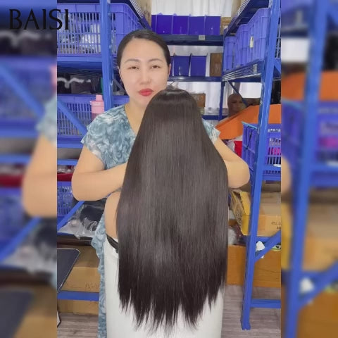 BAISI promo 4X4 lace closure Perruque Lisse noir 22 pouces 99€ 100% Vietnam Hair sans colle Pré-plucked Pas Besoin de Colle en 100% Raw Hair Lace déjà couper