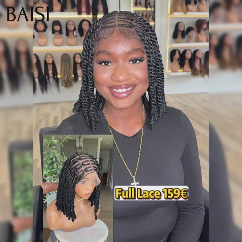BAISI Full Lace avec Petite Natte 159€ Perruques personnalisées sur mesure Perruque élégante et respirante 100% comme indiqué sur la photo En cheveux humains