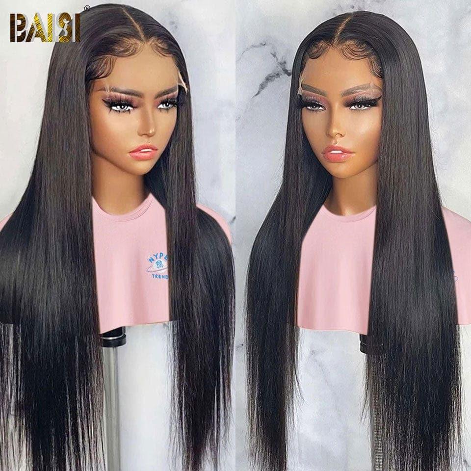 BAISI peluca 13x4 pelucas delanteras de encaje 100% cabello humano recto rizado 250% densidad