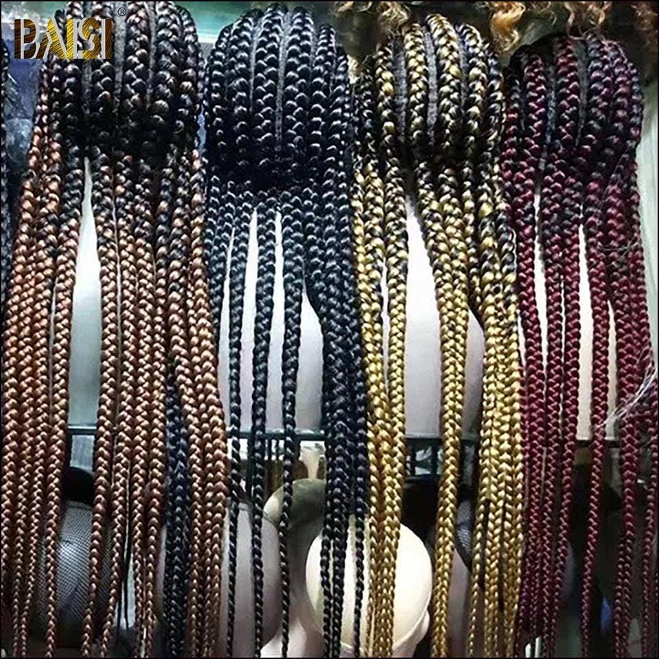 BAISI Achetez 2 perruques minimum au prix d'usine fournisseur Full Lace Natte En Cheveux Synthétiques (Pas Besoin de Code)