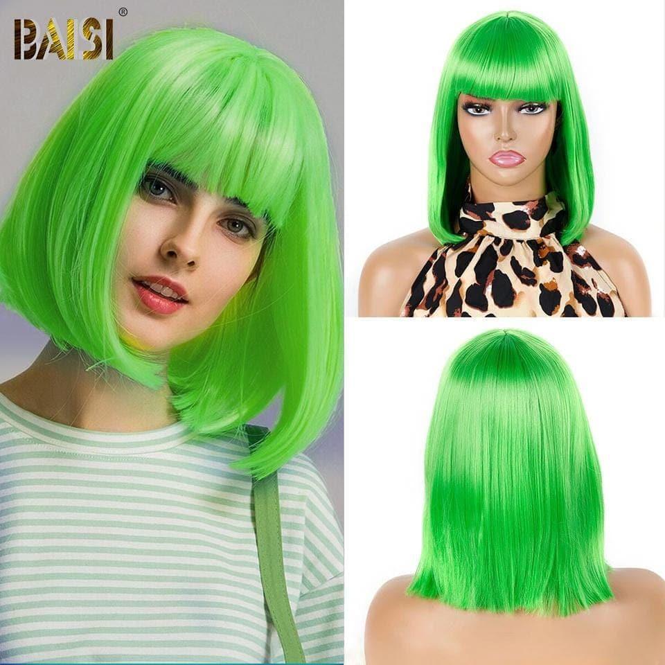 Peluca Sintética Recta BAISI Con Flequillo Corte Chino Sintético 1081