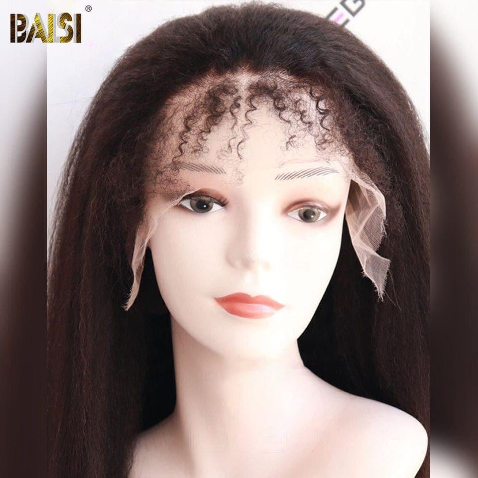 BAISI Achetez 2 perruques minimum au prix d'usine fournisseur 13X4 HD lace frontal perruque kinky straight en haut de gamme avec les Baby Hair naturel en 100% vrais cheveux humains ( pas besoin de code)
