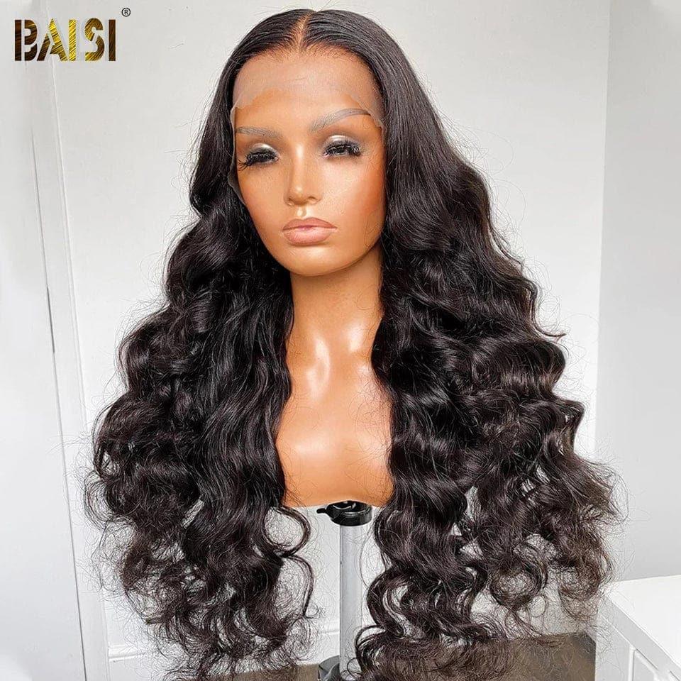 BAISI Achetez 2 perruques minimum au prix d'usine fournisseur Perruque Naturelle En Lace Frontal Natural wave En 100% Cheveux Humains (Pas Besoin de Code)