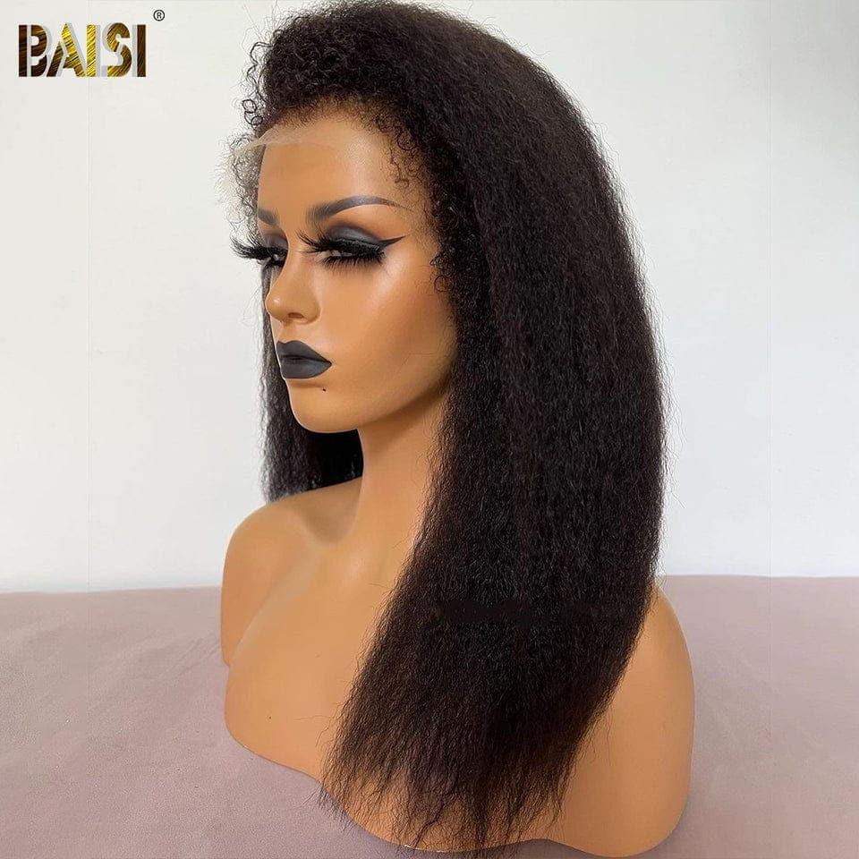 BAISI Achetez 2 perruques minimum au prix d'usine fournisseur 13X4 HD lace frontal perruque kinky straight en haut de gamme avec les Baby Hair naturel en 100% vrais cheveux humains ( pas besoin de code)