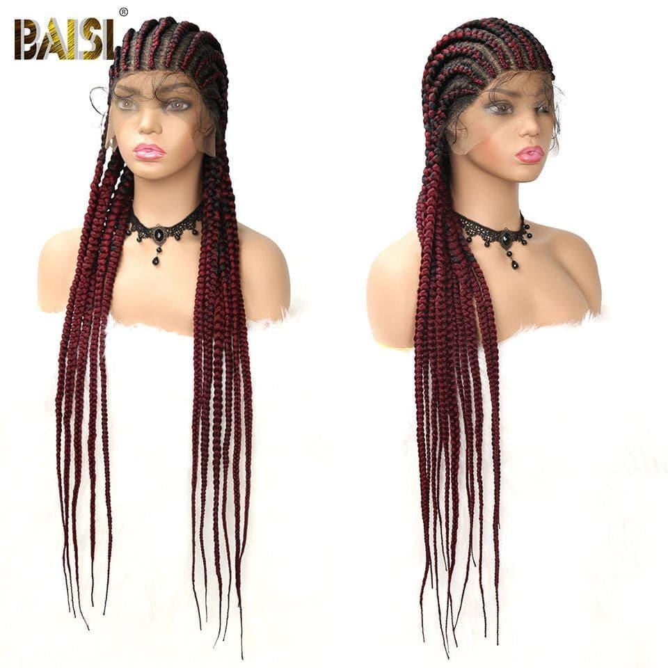 BAISI Achetez 2 perruques minimum au prix d'usine fournisseur Full Lace Natte En Cheveux Synthétiques (Pas Besoin de Code)