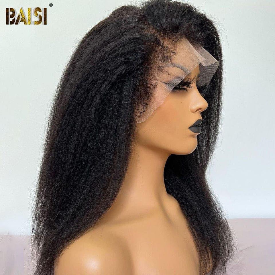BAISI Achetez 2 perruques minimum au prix d'usine fournisseur 13X4 HD lace frontal perruque kinky straight en haut de gamme avec les Baby Hair naturel en 100% vrais cheveux humains ( pas besoin de code)