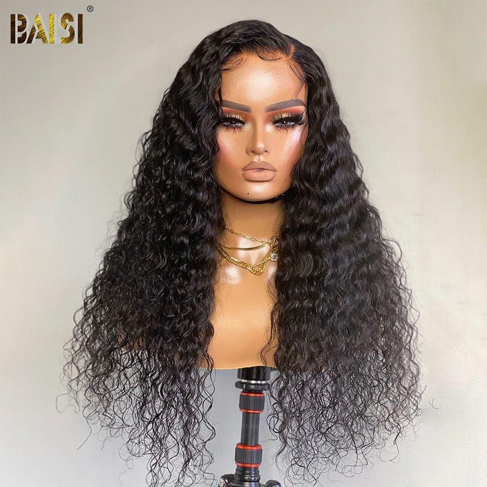 BAISI Achetez 2 perruques minimum au prix d'usine fournisseur 4x4 closure perruque Deep Wave en 100% cheveux humains en cheveux indians brésiliens (Pas Besoin de Code)