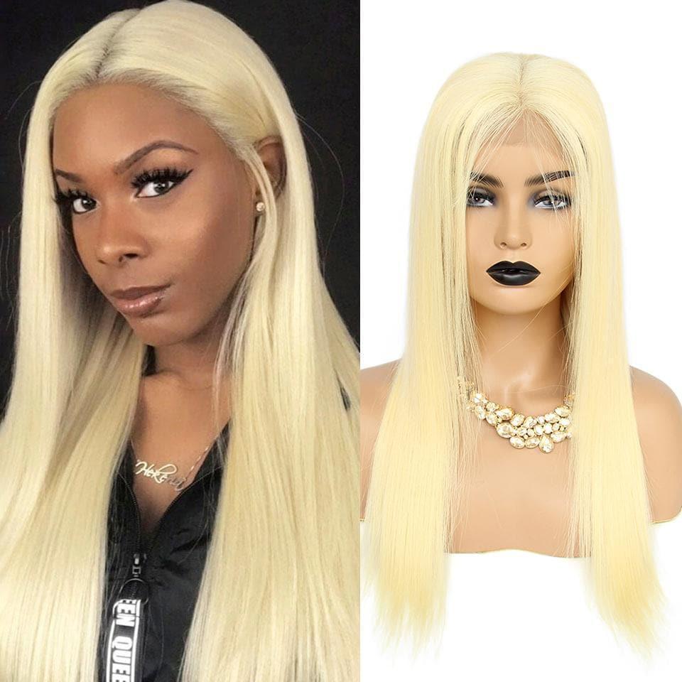 BAISI 4*4 #613 & Noir Naturel Lace Closure Perruque en 100% cheveux humains 200% Densité