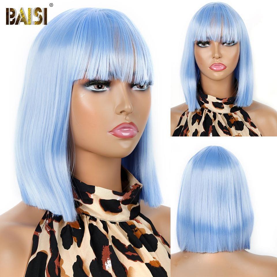 Peluca Sintética Recta BAISI Con Flequillo Corte Chino Sintético 1081