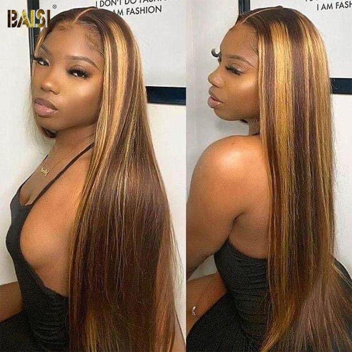 BAISI Morgane 13x4 Lace Frontal Wig Smooth Honey #4MIX#27 in 100% Human Hair B